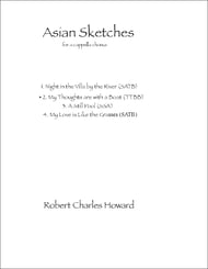 Asian Sketches 2 - My thoughts are with a Boat TTBB choral sheet music cover Thumbnail